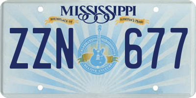MS license plate ZZN677