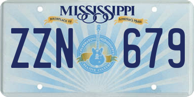 MS license plate ZZN679