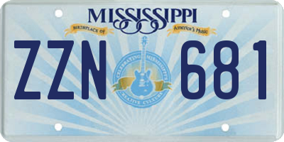 MS license plate ZZN681