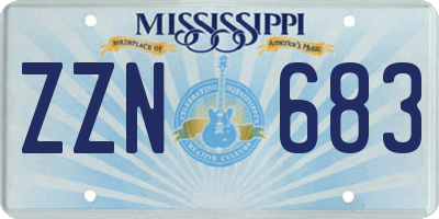 MS license plate ZZN683