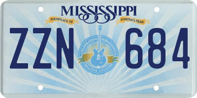 MS license plate ZZN684