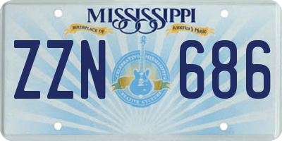 MS license plate ZZN686