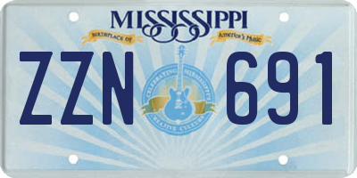 MS license plate ZZN691