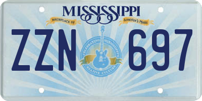 MS license plate ZZN697