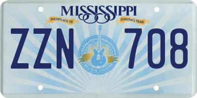 MS license plate ZZN708