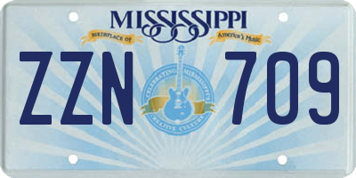 MS license plate ZZN709