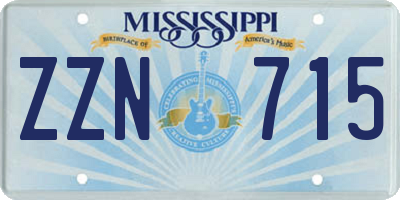 MS license plate ZZN715