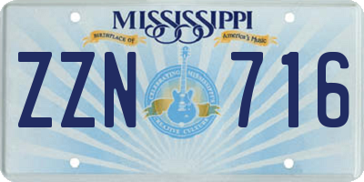 MS license plate ZZN716