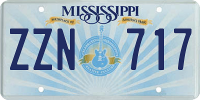 MS license plate ZZN717