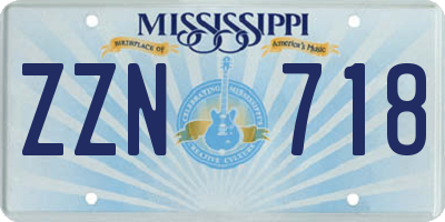 MS license plate ZZN718