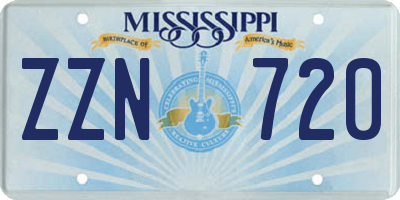 MS license plate ZZN720