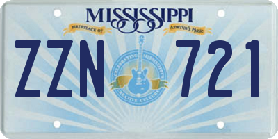 MS license plate ZZN721