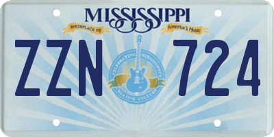 MS license plate ZZN724