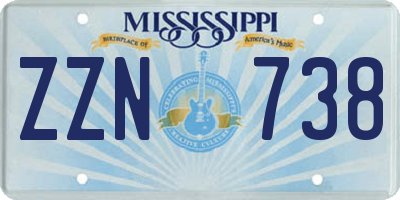 MS license plate ZZN738