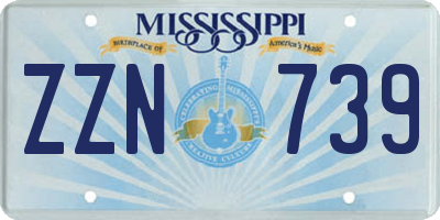 MS license plate ZZN739