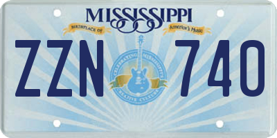 MS license plate ZZN740