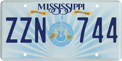 MS license plate ZZN744