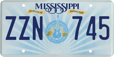 MS license plate ZZN745