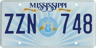 MS license plate ZZN748