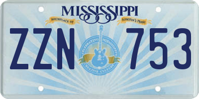 MS license plate ZZN753