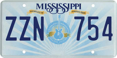 MS license plate ZZN754