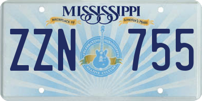 MS license plate ZZN755