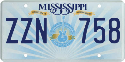 MS license plate ZZN758