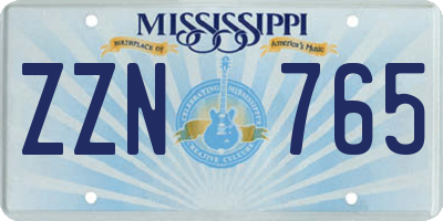 MS license plate ZZN765