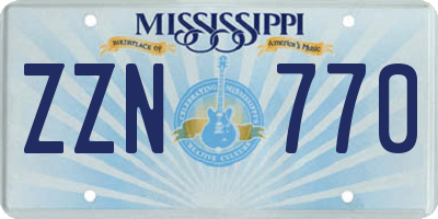 MS license plate ZZN770