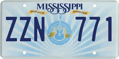 MS license plate ZZN771