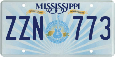 MS license plate ZZN773