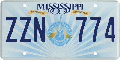 MS license plate ZZN774