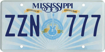MS license plate ZZN777