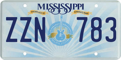 MS license plate ZZN783