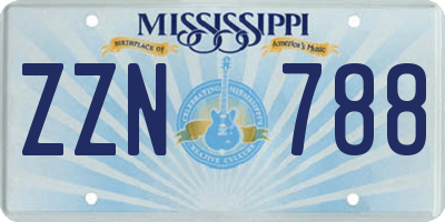 MS license plate ZZN788