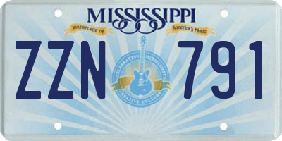 MS license plate ZZN791