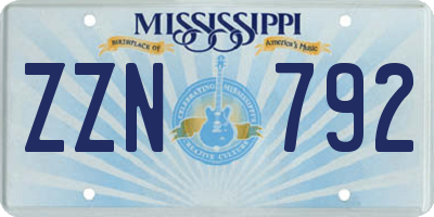 MS license plate ZZN792