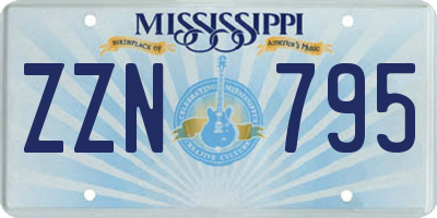 MS license plate ZZN795
