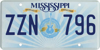 MS license plate ZZN796