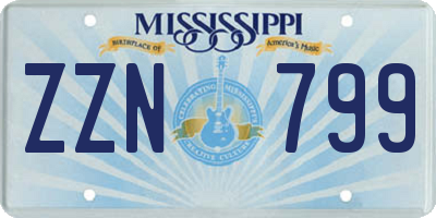 MS license plate ZZN799