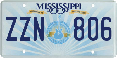 MS license plate ZZN806