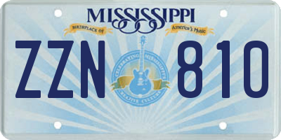 MS license plate ZZN810