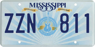 MS license plate ZZN811