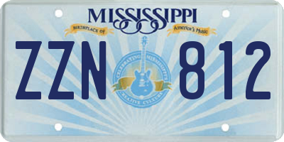 MS license plate ZZN812