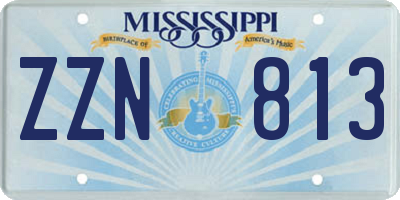 MS license plate ZZN813