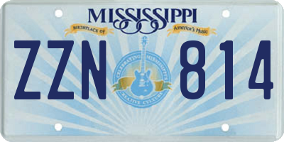 MS license plate ZZN814