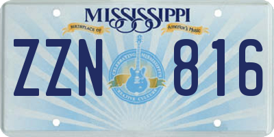 MS license plate ZZN816