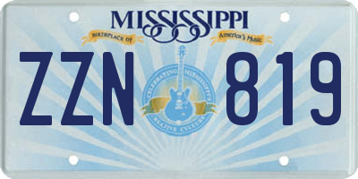 MS license plate ZZN819