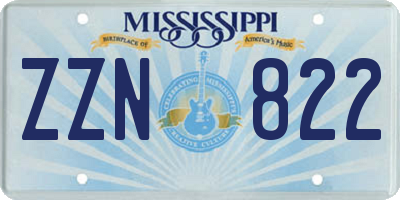 MS license plate ZZN822