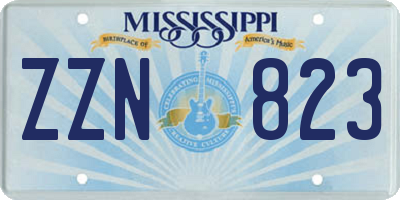 MS license plate ZZN823